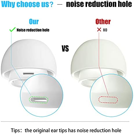 3 Pairs Replacement Ear Tips for Airpods Pro and 2nd Generation with Noise Reduction Hole, Silicone Ear Tips for Airpods Pro with Portable Storage Box and Fit in The Charging Case(S/M/L)
