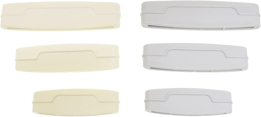 6pcs Toothpaste Tube Squeezer Dispenser 3 Sizes Plastic Rolling Toothpaste Clip for Bathroom（Gray, White）