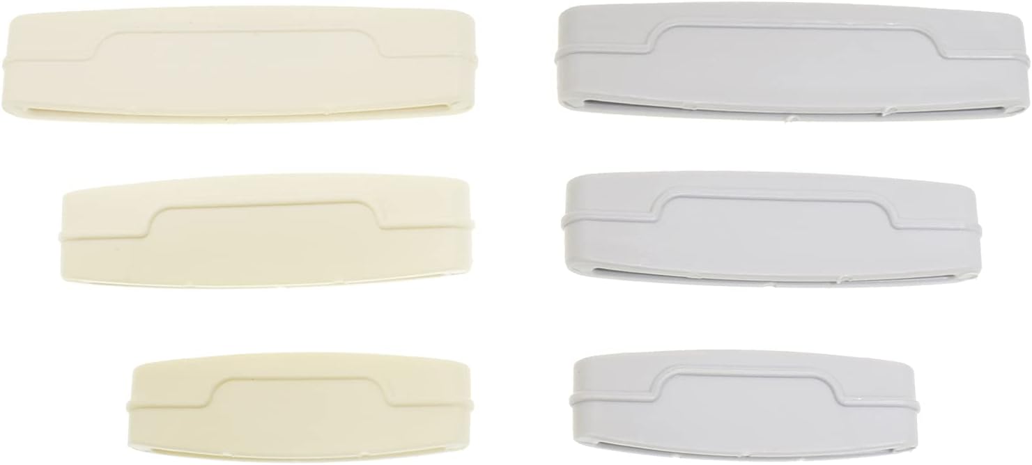 6pcs Toothpaste Tube Squeezer Dispenser 3 Sizes Plastic Rolling Toothpaste Clip for Bathroom（Gray, White）