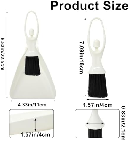 1PCS Mini Brush Dustpan Set for Desktop Cleaning Compact Broom Combo for Table, Keyboard and Drawer Gaps Soft Bristle Crevice Cleaner Home Office Daily Tidying