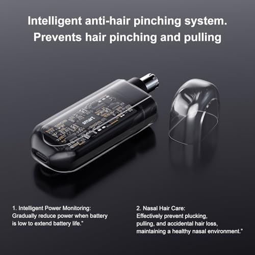 2026 Professional Ear and Nose Hair Trimmer, IPX7 Waterproof USB Rechargeable for Men & Women - Painless Quiet Electric Trimmer, Travel-Friendly, Easy to Clean Dual Edge Blades (Black)