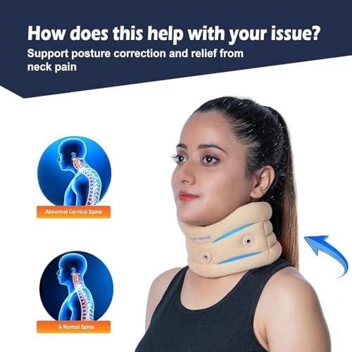 Wonder Care Neck Brace for Sleeping Cervical Collar Adjustable Neck Support Brace Relief Cervical Spine Pressure Ideal for Travel, Office Workers & Neck Injury Recovery, Medium