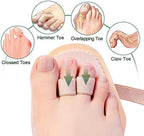 Welnove - Hammer Toes Straightener Toe Splint Corrector for Claw, Curled, Crooked Toe, Cushion Brace Joint Realign Metatarsal Support Loop Pack of 2 (2 Holes)