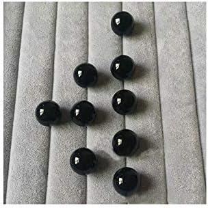 Natural Black Obsidian Healing Crystal Sphere Balls Quartz Gemstones Small Size Pack of 10 for Healing, Reiki, Home Office Decoration, Jewelry Making (Black Obisdian, 0.78")