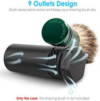 Shaving Brush Travel Case, Shave Brush Holder Stand with Adjustable Height Compatible Most of Shaving Brushes (Brush not Included) (Black)
