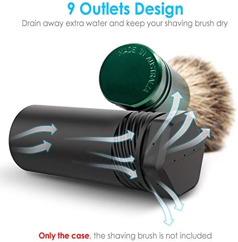 Shaving Brush Travel Case, Shave Brush Holder Stand with Adjustable Height Compatible Most of Shaving Brushes (Brush not Included) (Black)
