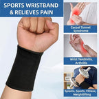 Wrist Compression Sleeve, Elastic Wrist Support Sleeve Wrist Braces, Carpal Tunnel Support Sleeve, for Women and Men Sport Fitness Workout (1, Black)