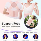 Posture Corrector for Women and Men Back Brace Upper Back Support Adjustable Breathable Shoulder Straightener Hunchback Correction Clavicle Back Pain Relief Comfortable Daily Wear Pink Medium