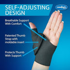 Comfort Cool Thumb CMC Abduction Splint, Medium, Left Hand, Thumb Brace for CMC Joint Support, Moldable Thumb Wrap, Supports Without Limiting Finger Movement, Lightweight & Washable