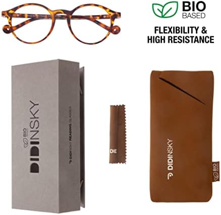 DIDINSKY readers presbyopia reading glasses anti blue light for men and women. Rubber touch, flexible temples and anti-reflective lenses. Havana +1.0 - UFFIZI BIO