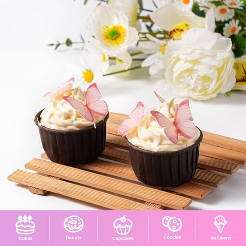 Pink Butterfly Decorations, 60 Pcs Edible Butterflies, edible wafer paper butterflies, pink butterfly for cupcake toppers, cake, ice cream topper