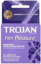 Trojan Her Pleasure Sensations Lubricated Condom, 3 Count