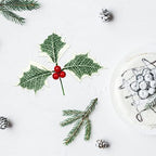 Gyufise 15Pcs Merry Cupcake Toppers 3D Holly Berries Cake Toppers Decorations for Christmas, New Year Party Supplies