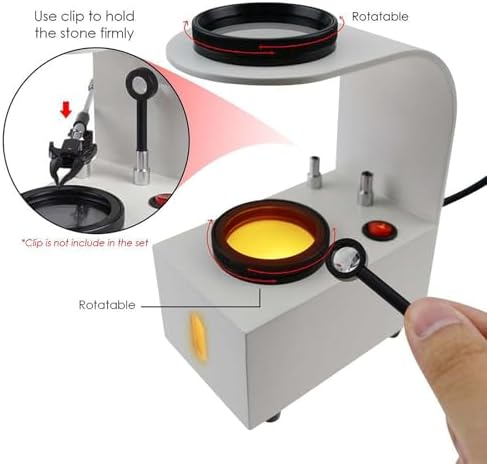 Lens Stress Tester, Optical Polariscope with LED Light and Rotatable Glass Filter, Isotropic or Anisotropic Analysis and Detecting Accurately, for Identifying Moissanite, Amethyst, Gemstone