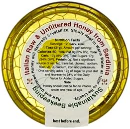 Wild Lavender Organic Raw Honey from Wild Lavender Flowers, Artisanal Fruity and Harmonious Sweet Honey from Sardinia, Italy - (250gr) 8.8 oz