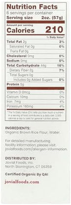 JOVIAL Organic Brown Rice Fusilli Pasta, 12 OZ
