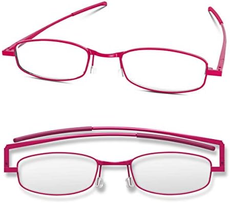 Compact Lenses Flat Folding-Reading Glasses-Berry +2.0