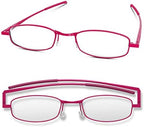 Compact Lenses Flat Folding-Reading Glasses-Berry +2.0