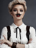 Giegxin 175 Pcs Fake Mustaches Bulk for Kids Stick on Mustache Kids Beard Self Adhesive Sticker School Classroom Costume Beard Novelty