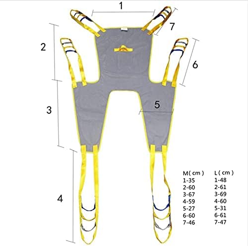 Sling for Hoist, Leg Lifter Reusable Full Body Sling Divided Leg Sling with Head Support, Patient Elderly Sitting Transfer Belt Lift Sling Shifting Machine for Elderly Bariatric 20, Medium