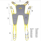 Sling for Hoist, Leg Lifter Reusable Full Body Sling Divided Leg Sling with Head Support, Patient Elderly Sitting Transfer Belt Lift Sling Shifting Machine for Elderly Bariatric 20, Medium