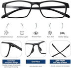K.LAVER Premium Progressive Multifocal Reading Glasses Photochromic Lens TR90 Black Rectangle Seamless Transition Sunglasses