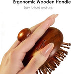Wooden Scalp Massager for Hair Growth, Easy-Grip Handheld Brush for Dandruff Removal & Stress Relief, Anti-Static Portable Hairbrush with Gift Box, Travel & Home Use, Pet Friendly