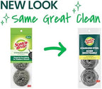 Scotch-Brite Stainless Steel Scrubbers, Scouring Pads for Cleaning Tough Baked-On Messes, Metal Scrubbers for Cleaning Dishes, 3 Scrub Pads