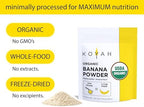 KOYAH - Organic Freeze-dried Banana Powder (1 Scoop = 1/4 Cup Fresh): 22 Servings, 220 g (7.8 oz)