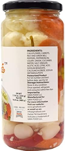 Dalida - Giardiniera, Pickled Vegetables, 16.9 Oz (Pack of 1)