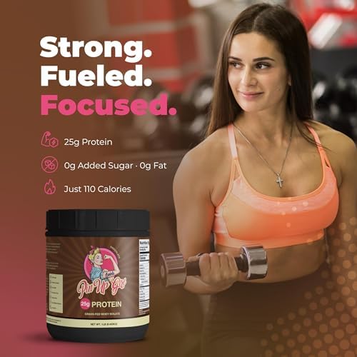 Pin Up Girl Whey Protein Isolate Powder | Chocolate | 25g of Protein Per Serving | Premium Muscle-Building Whey Protein for Women | Fat Free, Low Calorie, Low Carb, No Added Sugar (16 Ounces)