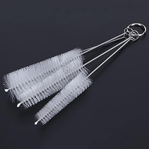 4 Pieces teapot spout Brush Nylon Bristle Cleaner for Electric Kettles, Vacuum Bottles, Cups and Bottles; Stainless Steel Handle