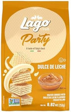 Gastone Lago Party Dulce De Leche Wafers, 8.82 oz – Italian Wafer Cookies with Dulce De Leche Flavored Cream Filling, Non-GMO Verified, Authentic Taste of Italy