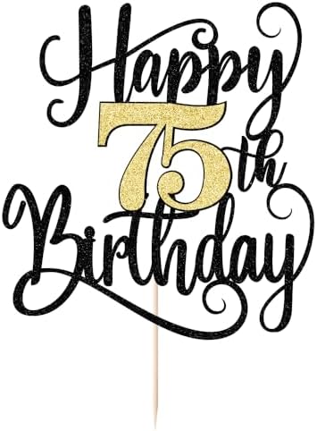happy 75th birthday cake topper,75 birthday party cake decorations