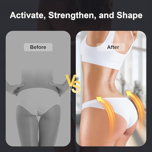 Powered Muscle Stimulator, Glute Toning Device, ABS Stimulator Smart Wearable Butt Lift Machine, HIPS Trainer, EMS Muscle Stimulator with 12 EMS Modes & 19 Adjustable Intensity Levels, Massager