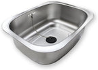 Stainless Steel Dishpan 9.9L/ Large Washing-up Bowl 9.9L, Multipurpose Kitchen Sink Bowl, Dish Tub, Vegetable Washing Basin (15.35L x 11.8W x 4.72H inches) / Rubber Cap Type