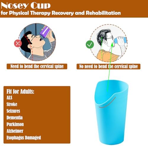 2pcs Nosey Cups 8.7oz,Elderly Care Cups for Physical Therapy Recovery and Rehabilitation (2)