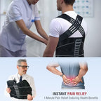 Back Brace Posture Corrector for Women and Men with Spine Vertical Alignment System, Lower Back Pain Relief, Back Straighter Instant Posture Corrector - Scoliosis (Black, Medium (Waist 32"-40"))