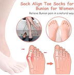 5 Pairs Five Finger Orthopedic Compression Socks, Toe Separator Socks, Breathable and Soft Align Toe Socks for Women Foot Size 9-11