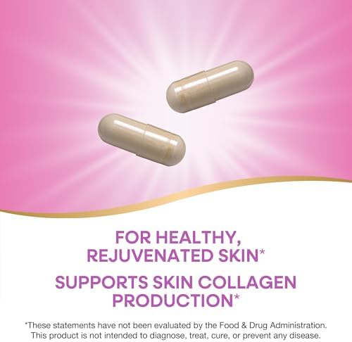 Nature’s Way Hydraplenish, Unique BioCell Collagen with Hyaluronic Acid, MSM, Supports Healthy Hair, Skin and Nails*, 60 Collagen Supplements Capsules (Packaging May Vary)