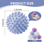 6Pcs Small Dryer Balls, 2.36 Inch Reusable Laundry Balls for Washer & Dryer, Fabric Softener Alternative, Anti-Wrinkle & Pet Hair Remover Laundry Essentials