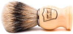 Parker Silvertip Badger Shaving Brush-Faux Ivory Resin Handle & Stand | 22mm Soft Knot for Rich Lather | Handcrafted Grooming Tool for Shave Soaps or Creams | Luxury Wet Shaving Brush | Iconic Brand