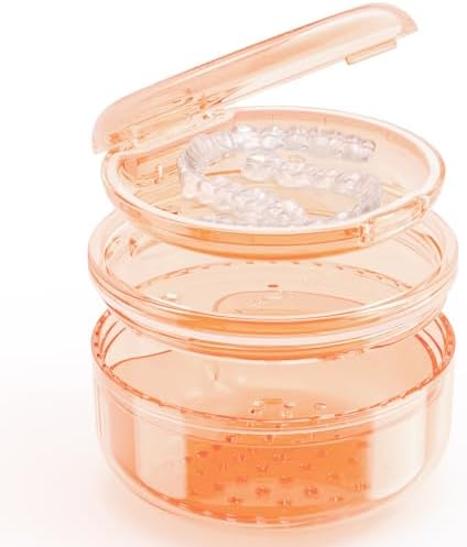 Denture Case Retainer Cleaning Case: 2 in 1 Retainer Case, No-Leak Denture Bath Box Cup, Complete Clean Care for Dentures, Clear Braces, Mouth Guard, Night Guard & Retainers