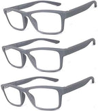 Men Women Retro Square Rubberized Frame Reading Glasses Spring Hinges