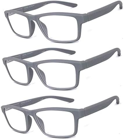 Men Women Retro Square Rubberized Frame Reading Glasses Spring Hinges