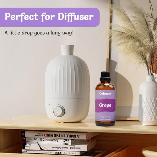 100ml Grape Fragrance Oil, Premium Essential Oils for Diffusers for Home - Candle Scents for Candle Making, Soap Making Supplies and More DIY Projects, Gift Scented Oils