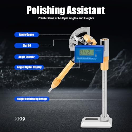 Digital Display Angle Manipulator 110-240V Gem Faceting Machine Angle Polishing Handle 96 Index Wheel Jade Jewelry Faceting Machine Grinding Faceted Manipulator