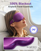Weighted Blackout Sleep Mask for Women, 3D Contoured Zero Eye Pressure, Lash-Friendly Deep Eye Cups, Adjustable Slide Buckle Strap, Self-Care & Relaxation Gift for Her (Purple)