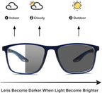 CLASAGA Progressive Multifocal Reading Glasses for Men Photochromic Gray Sunglasses Sports Style Blue Light Blocking Readers