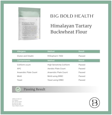 BIG BOLD HEALTH Organic Himalayan Tartary Buckwheat Flour - Gluten Free | Rich in Polyphenols & Antioxidants | 100% USDA Organic Grain-Free Flour | Non-GMO | USA Grown (2lb)